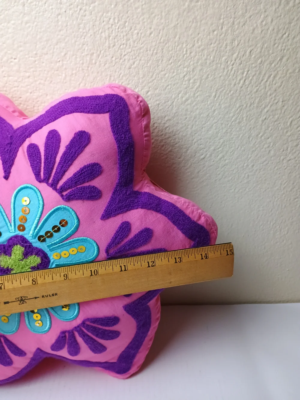 Barnes & Noble Pink and Purple Floral Star Accent Pillow